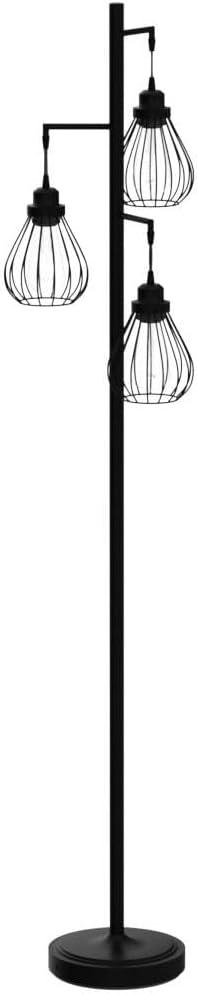 Teardrop 68 in. Industrial 3-Light LED Energy Efficient Floor Lamp with 3 Metal Shades