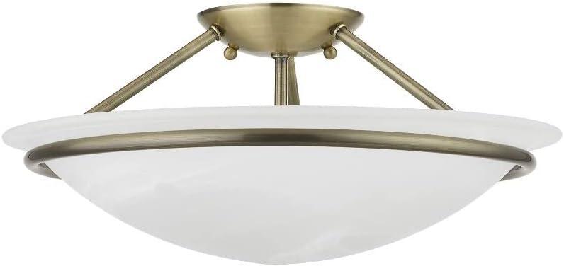 Livex Lighting Newburgh 3 - Light Semi-Flush Mount in Black