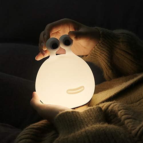 Night Light, Cute Slug Silicone Nursery Night Light Rechargeable Table Lamp Bedside Lamp with Pat Decompression for Baby Girls Women Bedrooms Living Room