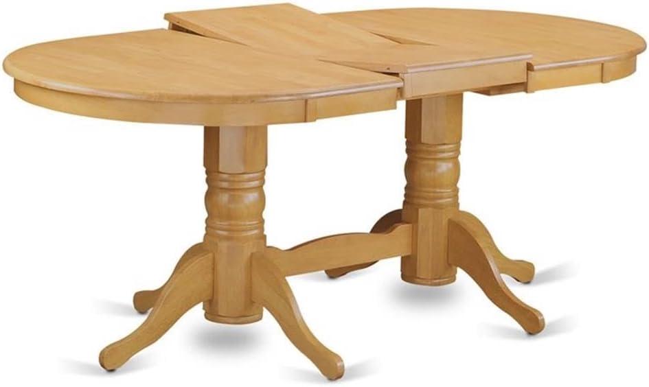 East West Furniture VANC7-OAK-W 7 Piece Dining Room Set Dining Table With A Leaf and 6 Dining Chairs