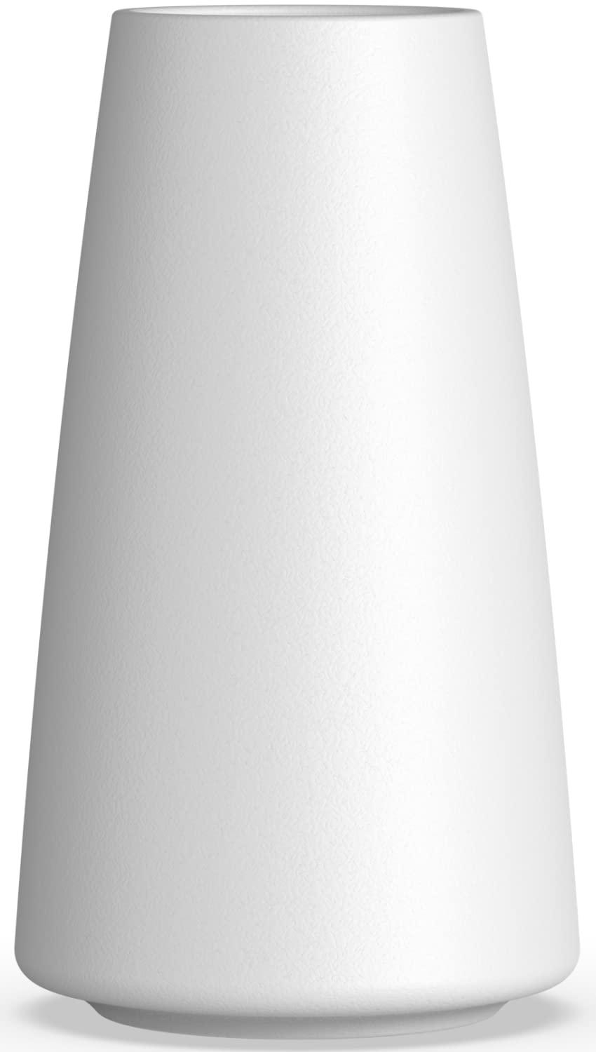 Premium Quality White Ceramic Vase | Modern Farmhouse bohemian Pampas Grass Flowers Bouquet for Home Décor, Desk Aesthetic Room Decor, White