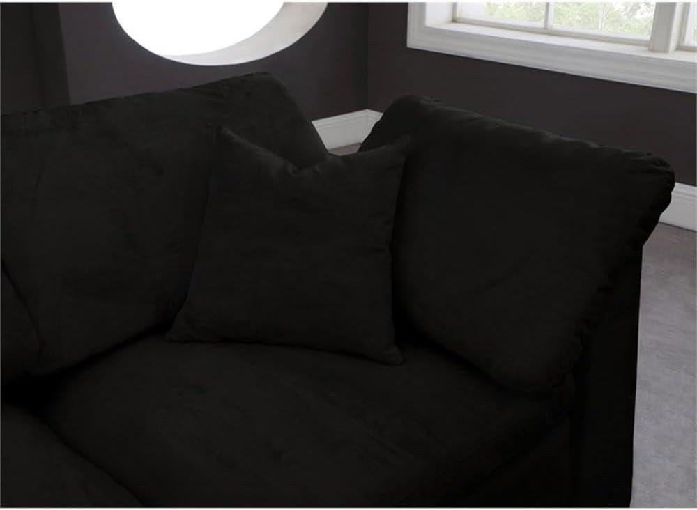 Meridian Furniture Cozy Black Velvet Modular Sectional