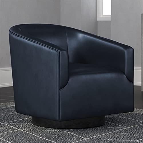 Comfort Pointe Gaven Wood Base Swivel Accent Chair