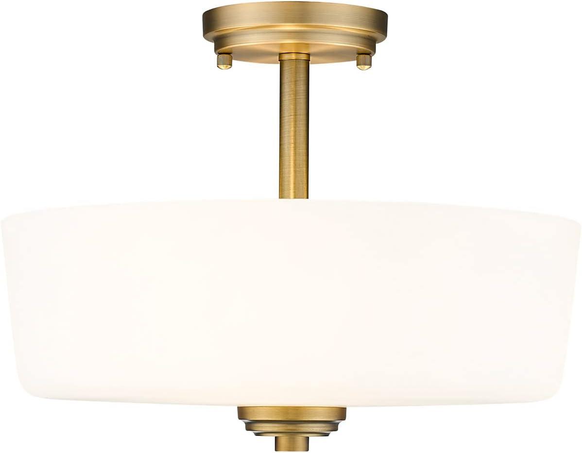 Z-Lite 220SF3-HBR Arlington 15 Inch Flush Mount Ceiling Light, Brass