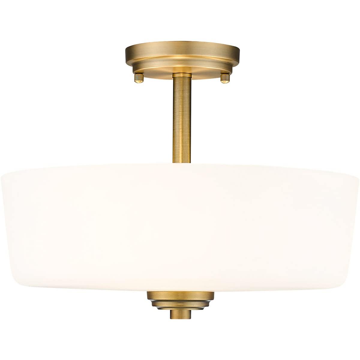 Z-Lite 220SF3-HBR Arlington 15 Inch Flush Mount Ceiling Light, Brass