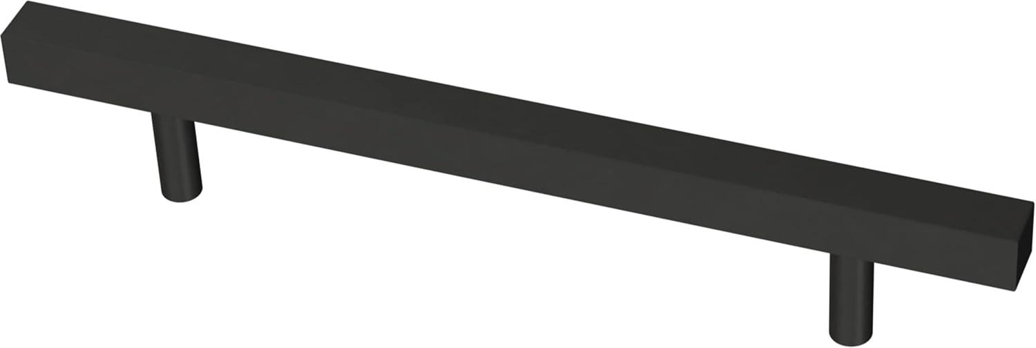 Matte Black Modern Rectangular Bar Cabinet Pulls with Mounting Hardware