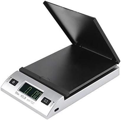 Acteck A-CK65BS 65LBx0.1OZ Digital Shipping Postal Scale with Batteries and AC Adapter, Black Silver