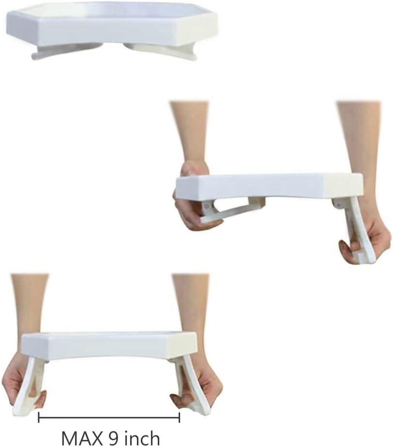 Xchouxer Sofa Arm Clip Table, Armrest Tray Table, Drinks/Remote Control/Snacks Holder (White , 2.5D x 9W x 4.5H in