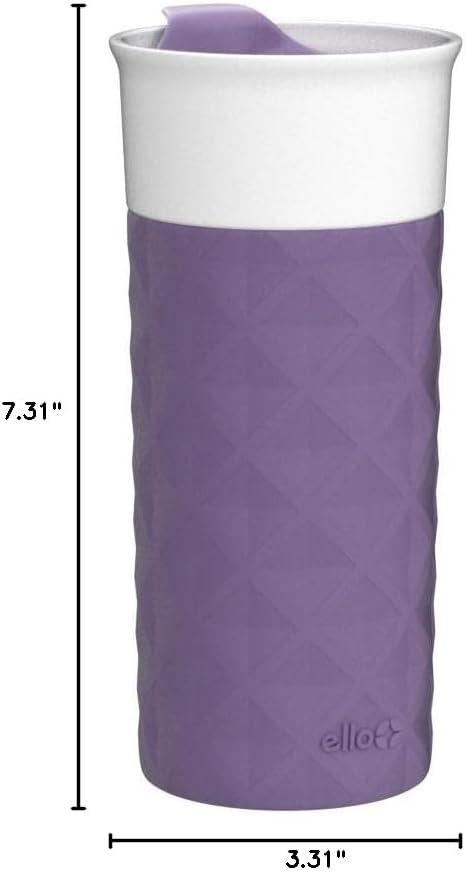 Purple Ceramic Travel Tumbler with Silicone Sleeve