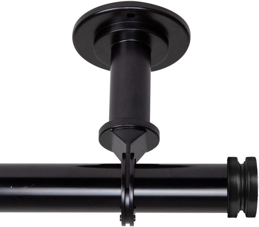 Central Design 100-50-282CL 1 in. Dia. Leo Ceiling Curtain Rod, Black - 28-48 in.