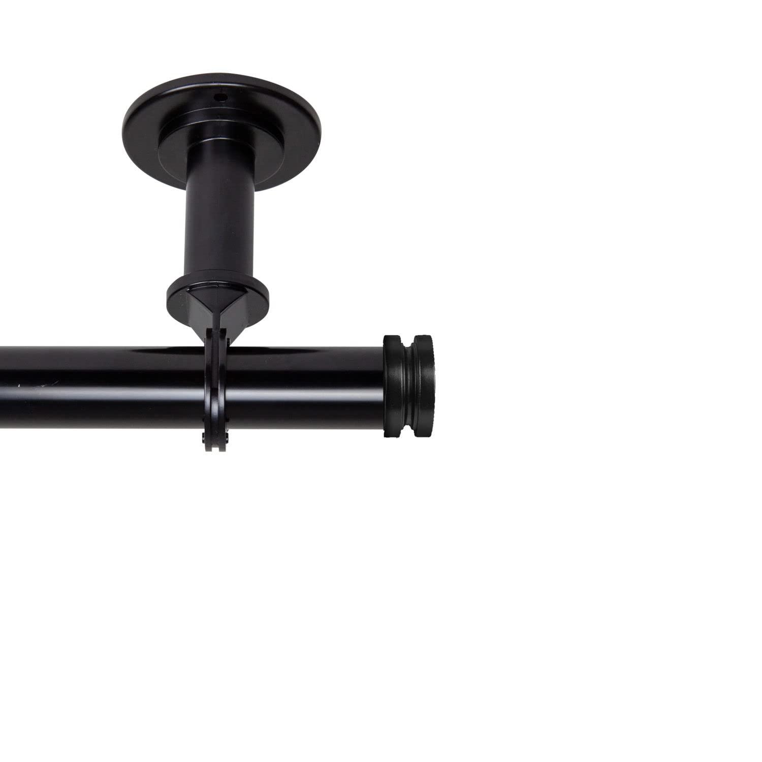 Central Design 100-50-282CL 1 in. Dia. Leo Ceiling Curtain Rod, Black - 28-48 in.