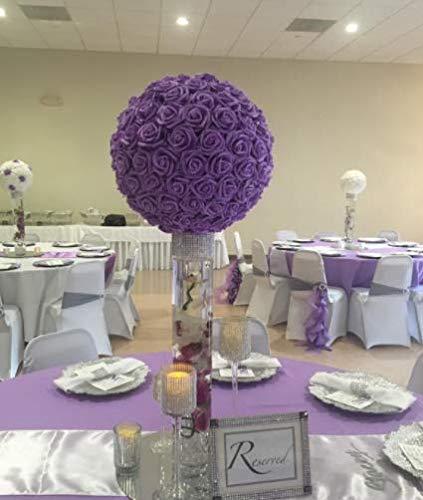 Juvale 100 Pack Purple Artificial Flowers, Bulk Stemless Fake Foam Roses for Wedding, Decorations, Bouquets, 3 in
