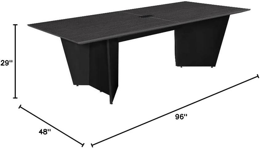 Array 96" Conference Table with Power Data Grommet- Ash Grey/ Black