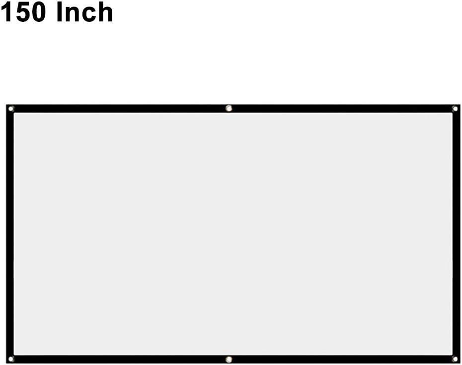 Projector Screen, White Projector Screen, 16:9 No Crease Home Theater Foldable Projection Screen 60"|72"|84"|100"|120"|150"