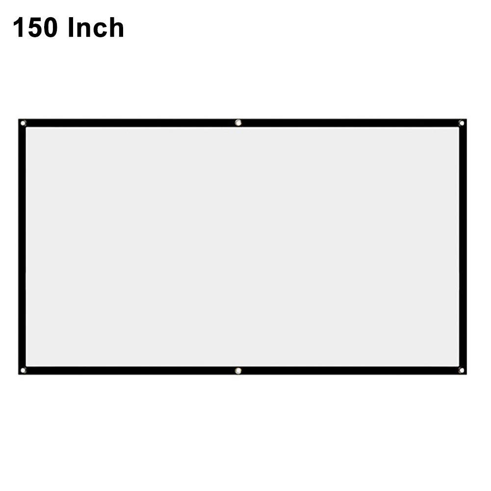 Projector Screen, White Projector Screen, 16:9 No Crease Home Theater Foldable Projection Screen 60"|72"|84"|100"|120"|150"