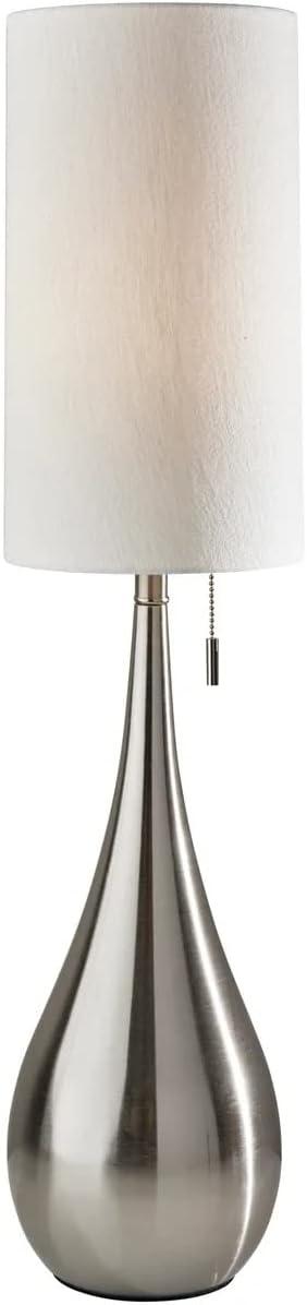 Tall White Teardrop Desk Lamp with Metal Base