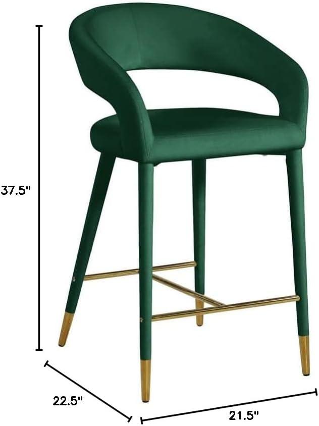 Meridian Furniture Destiny Green Velvet Stool