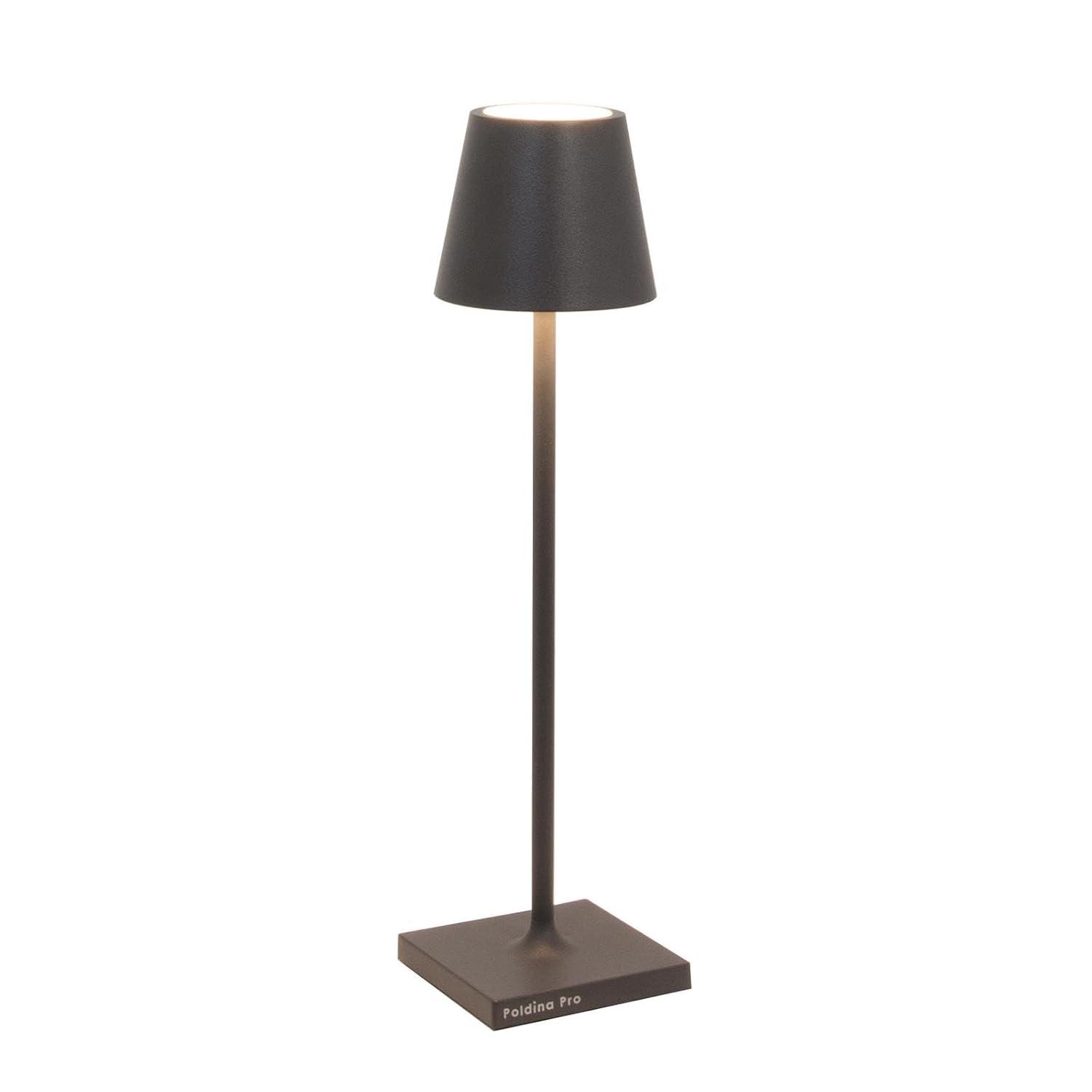 Dark Grey Cordless Touch LED Table Lamp