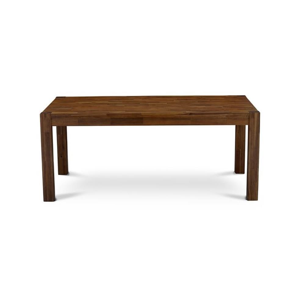 East West Furniture LM7-0N-T  Gorgeous Rectangular Small Dining Table with Antique Walnut Color Table Top Surface and Asian Wood Dinette Table Wooden Legs - Antique Walnut Finish