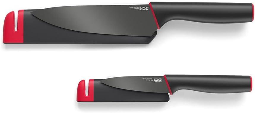 Black Stainless Steel Chef's and Paring Knife Set