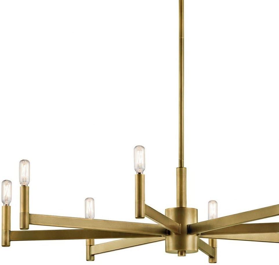 Erzo 9.25" 8 Light Chandelier in Natural Brass