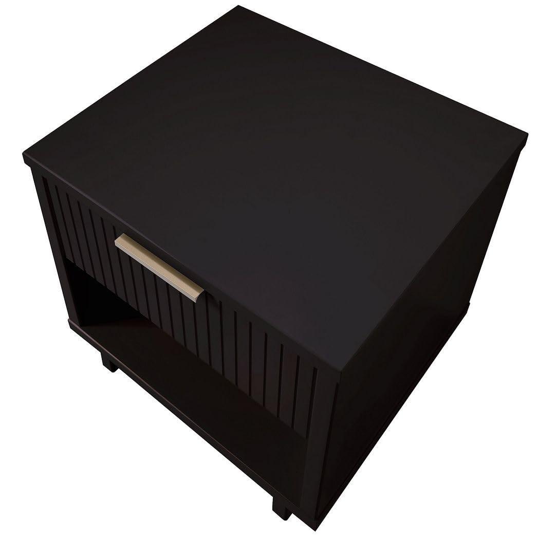Granville Modern 2 Drawer Nightstand Light Gray - Manhattan Comfort: Soft Close, UV Finish, Metal Handles