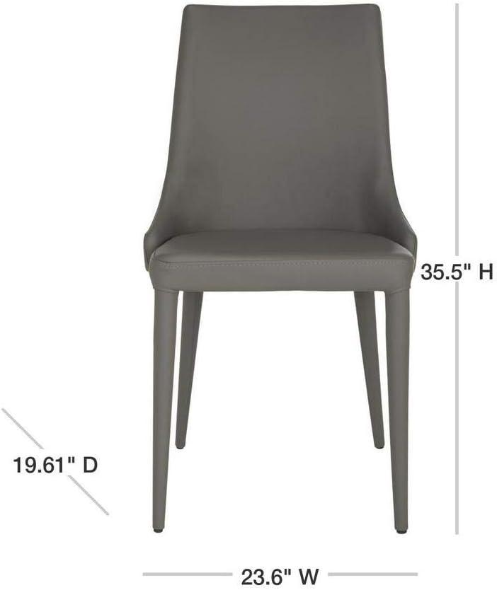 Summerset 19" H Leather Side Chair (Set of 2) - FOX2014 - Grey - Safavieh Couture