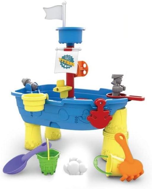 Beach Toy Pirate Ship Sandboxes 21 Pcs Sand Water Table for Boys Girls Toddlers + 3 Y Mundo Toys