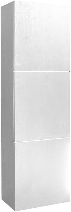 Modern White Wall-Mount Bathroom Linen Cabinet with 3 Doors