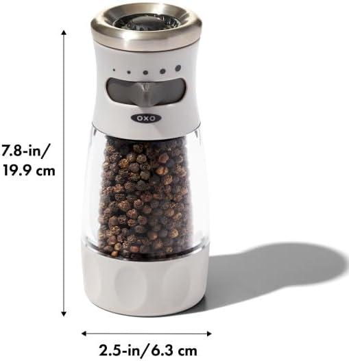 OXO Contoured Stainless Steel and Acrylic Pepper Grinder