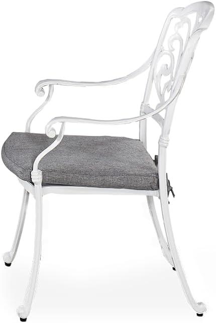 Homestock Rustic Refinement White Aluminum Outdoor Chair Pair