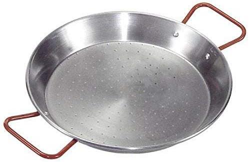 11-Inch Carbon Steel Paella Pan with Red Handles