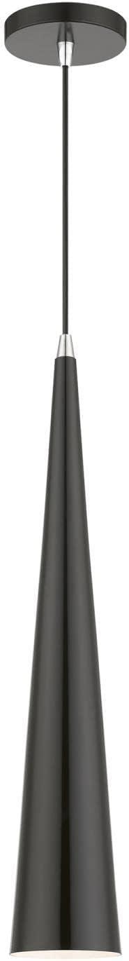 Livex Lighting Andes 1 - Light Pendant in  Shiny Black/Polished Chrome
