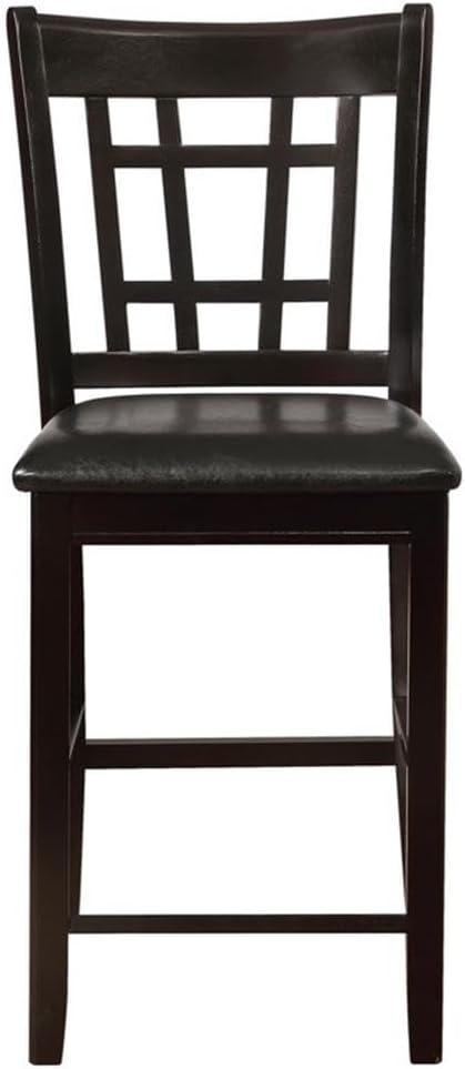 Monarch Specialties Lavon Upholstered Counter Height Stools Black and Espresso (Set of 2)