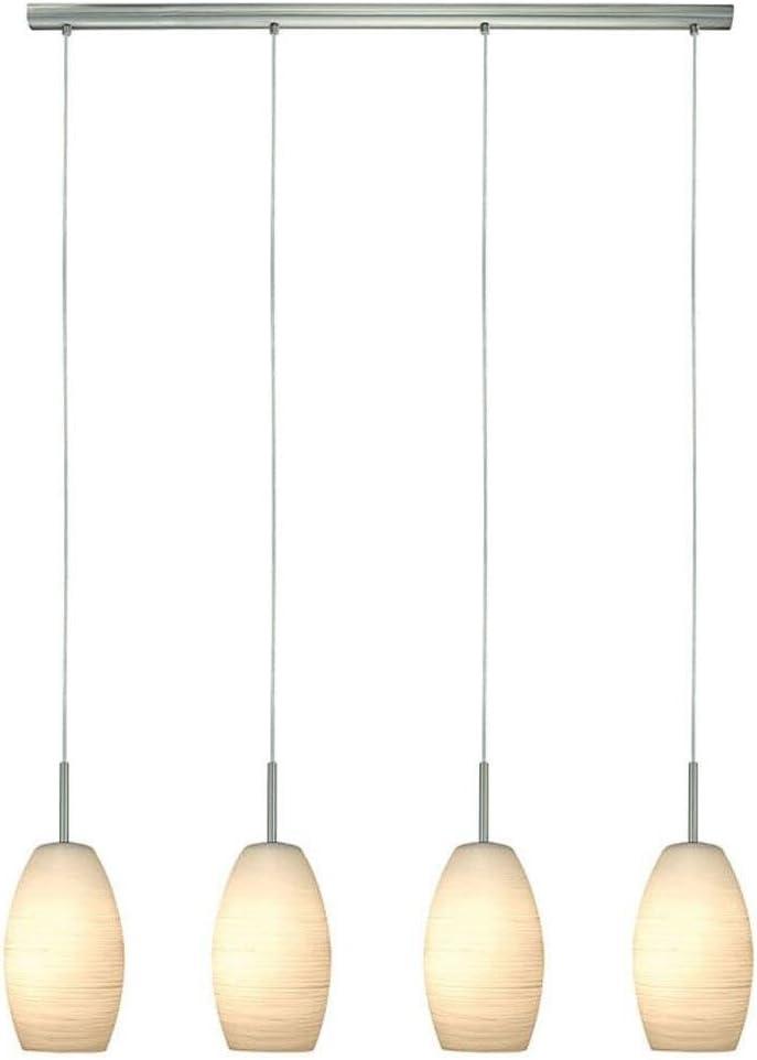 Batista 1 Multi Light Pendant Ceiling Light 39.5 " Matte Nickel - Eglo: ETL Listed, Glass Dome Shades, Steel Body