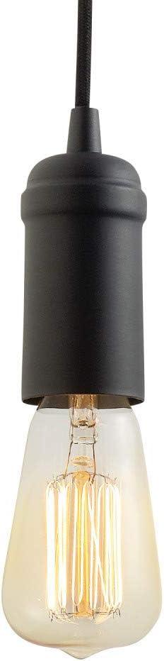 Globe Electric Edison 1-Light Matte Black Plug-In Pendant, 65114