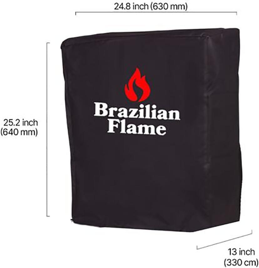 Black PVC Coated Polyester Rotisserie Grill Cover with Adjustable Straps