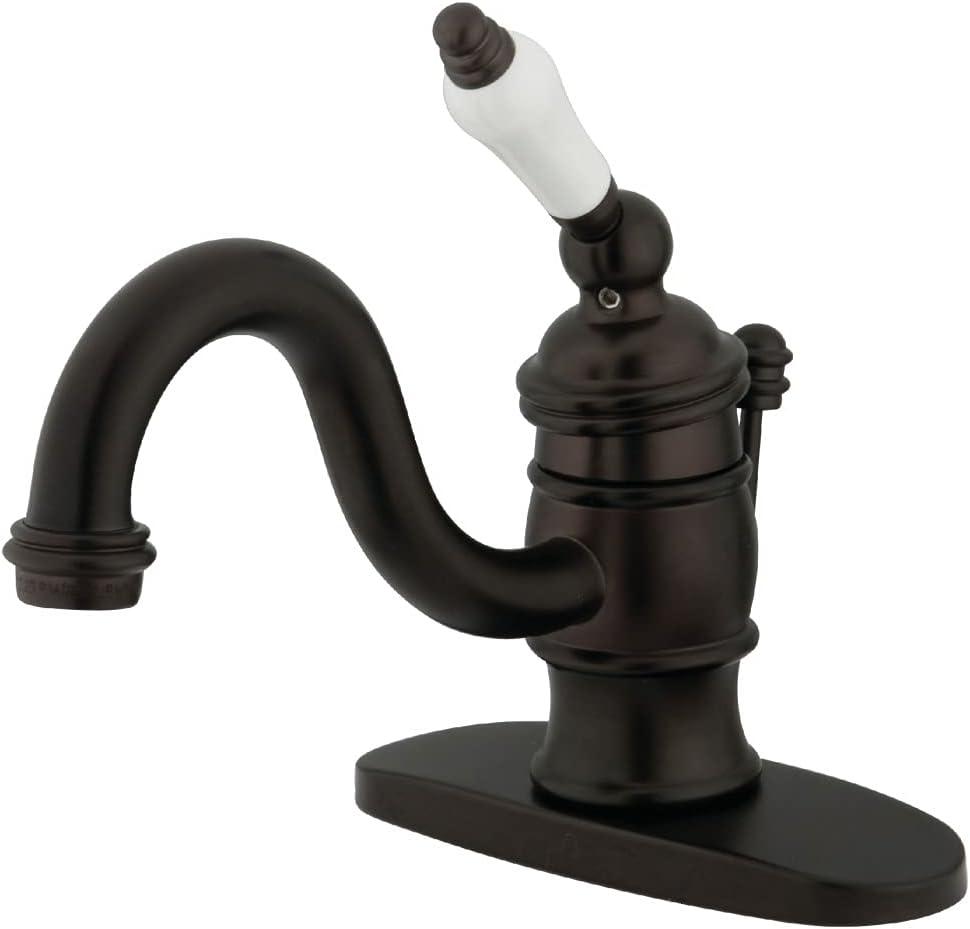 Kingston Brass Victorian Single-Handle 1-Hole Deck Mount Bathroom Faucet with Plastic Pop-Up