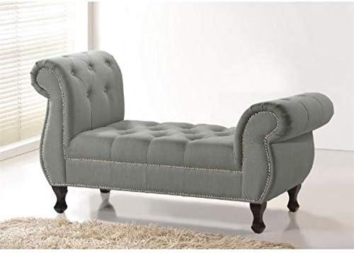 Baxton Studio Ipswich Grey Linen Bench