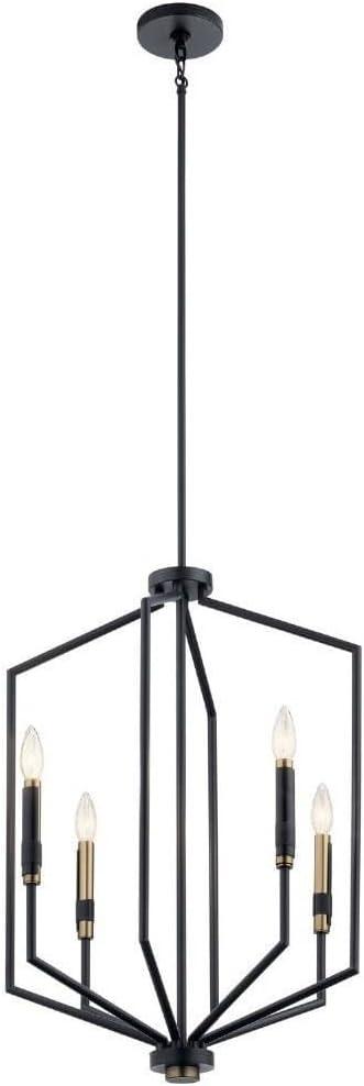 Armand 27" Black and Bronze 4-Light Foyer Pendant