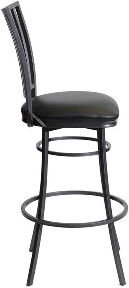 Steve Silver Stellan Commercial Grade Black Metal Swivel Barstool