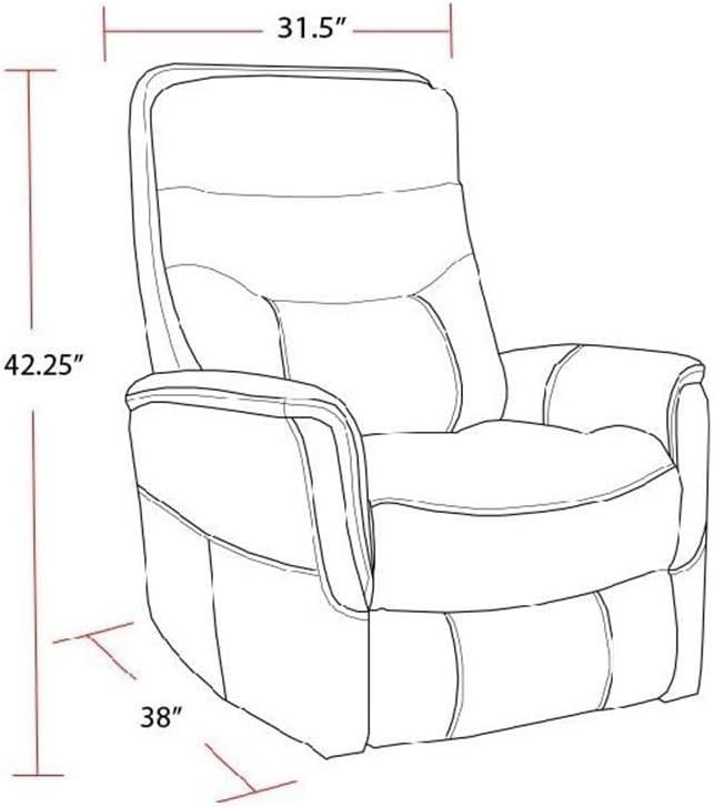 Traditional Brown Leather Swivel Recliner with Wood Accents