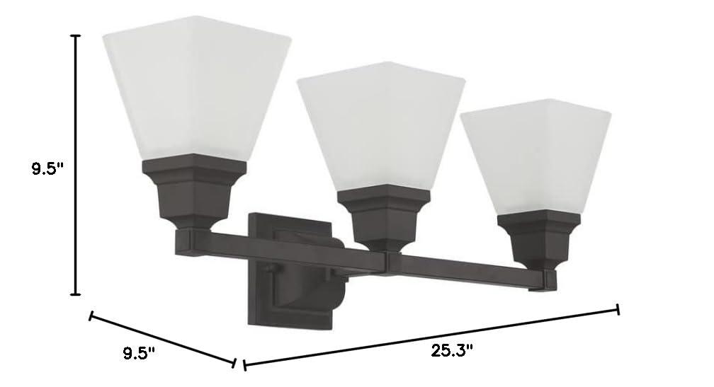 Livex Lighting Mission 3 - Light Vanity in  Polished Brass
