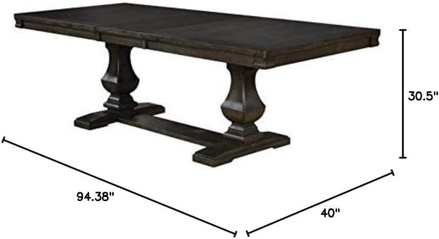 Furniture of America Lemieux Solid Wood Expandable Dining Table in Espresso