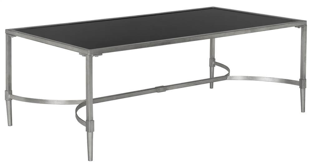SAFAVIEH Antwan Solid Classic Coffee Table, Silver/Tempered Glass Top