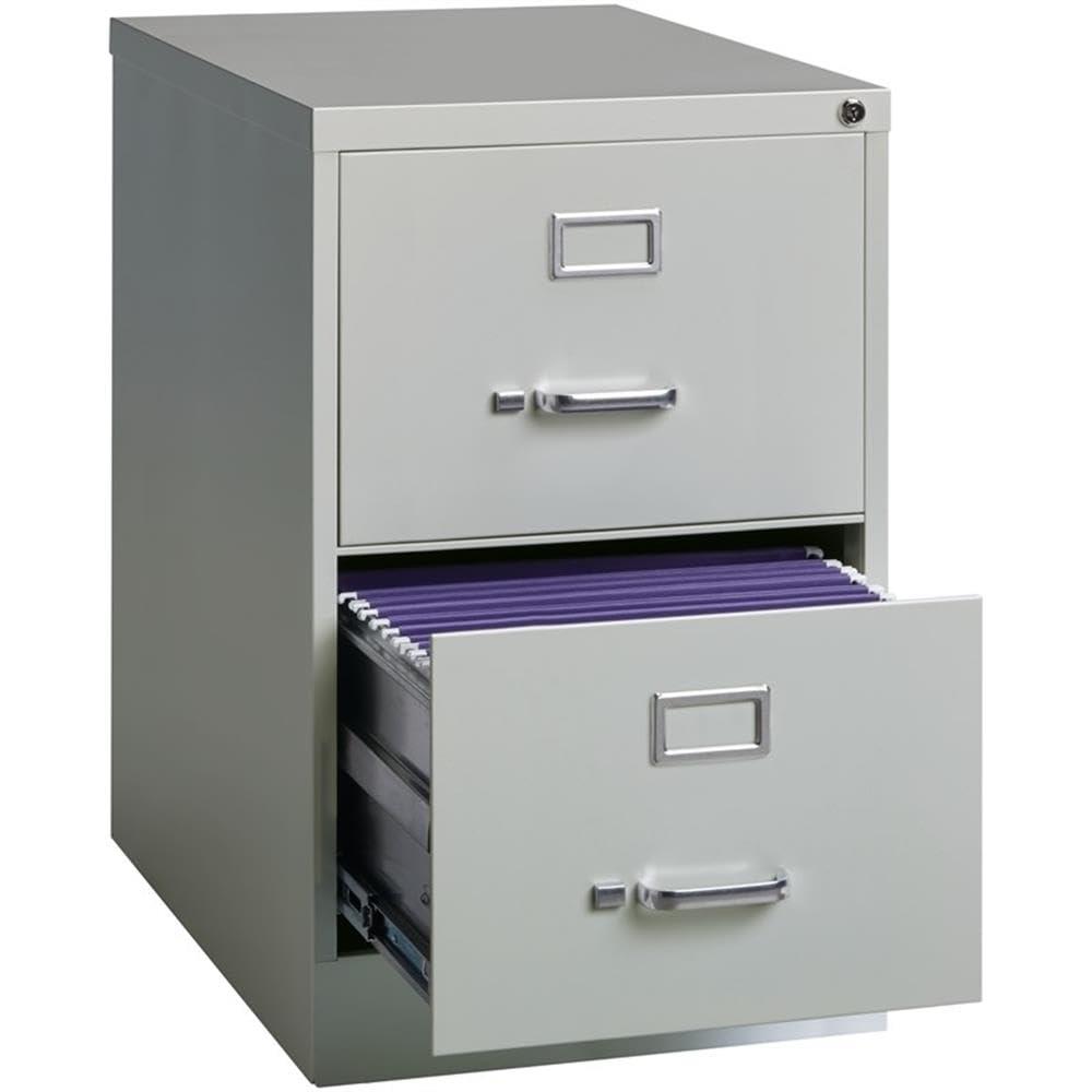 Scranton & Co 26.5" 2-Drawer Modern Metal Vertical File Cabinet in Light Gray