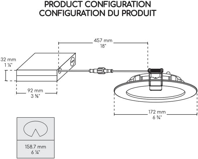 6.75'' Tunable Color Temperature Dimmable Air-Tight IC Rated LED Canless Recessed Lighting Kit