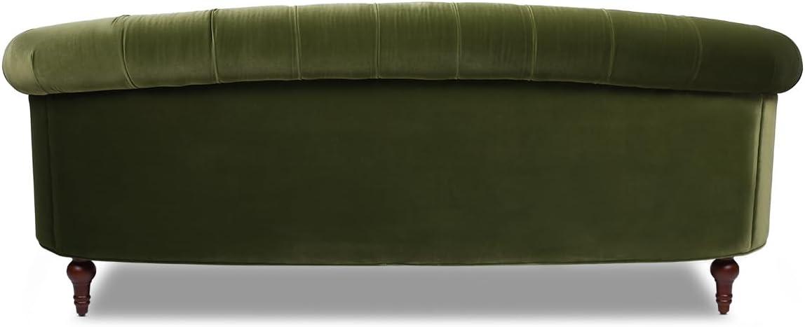Jennifer Taylor Home La Rosa 84" Victorian Chesterfield Living Room Tufted Sofa Couch, Olive Green