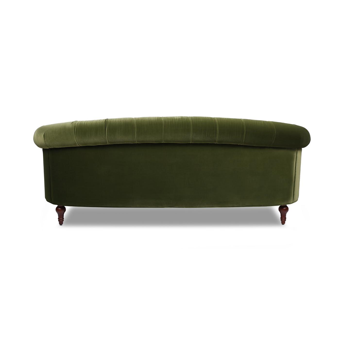 Olive Green Velvet Chesterfield Sofa with Nailhead Trim