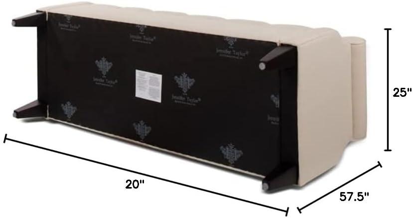 Jacqueline Tufted Roll Arm Storage Bench Sky Neutral